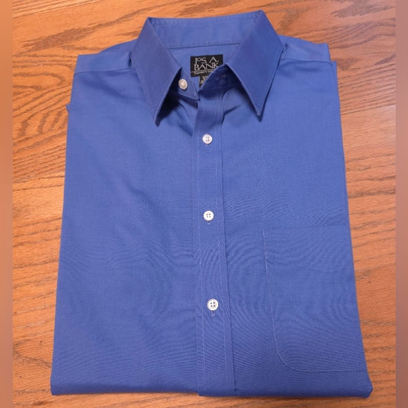 NWOT Jos. A Banks Dress Shirt Men’s Solid Blue Traveler's Collection 15.5/34 - Picture 15 of 15